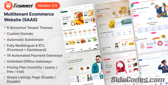 Ecommet - Multitenant Ecommerce Website (White Label)