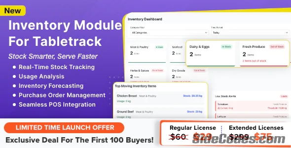 Inventory Module for Tabletrack